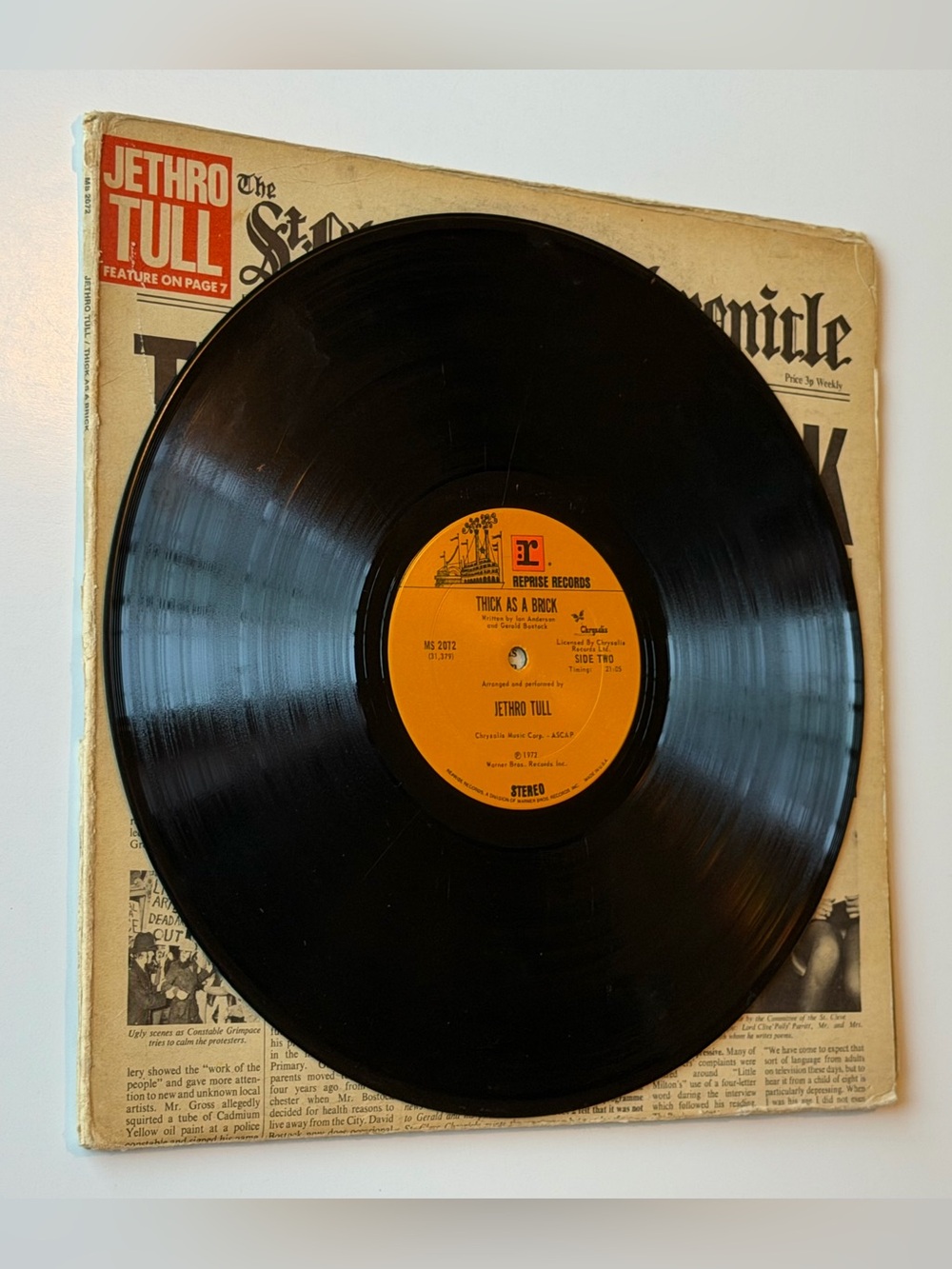 Jethro Tull Thick As A Brick Newspaper Reprise MS 2072 US 1st Press 1972 - Picture 14 of 16